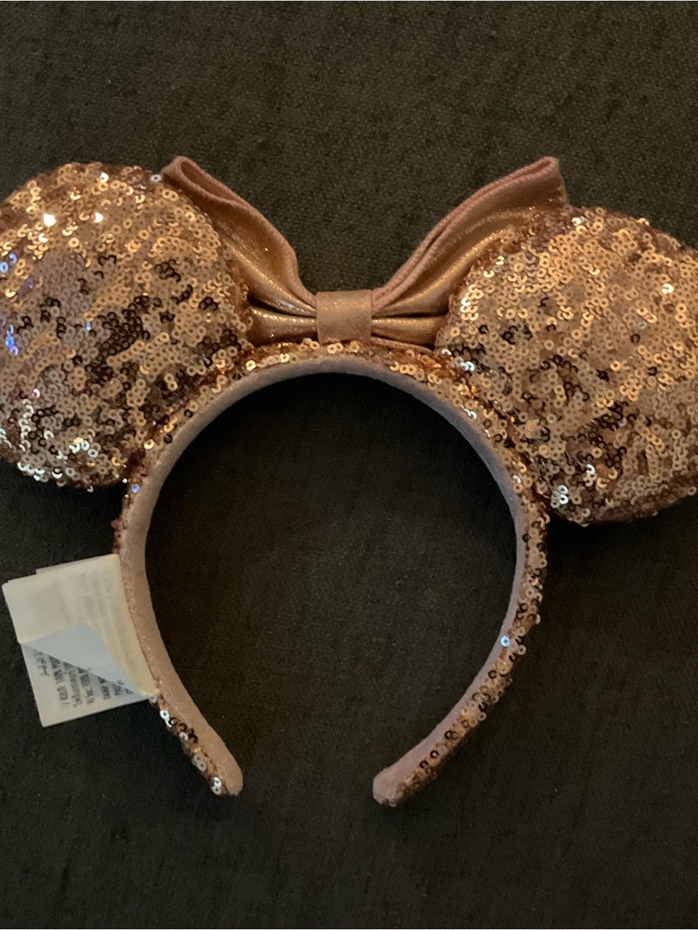 Disney Rose Gold Sequin Minnie Ears Headband